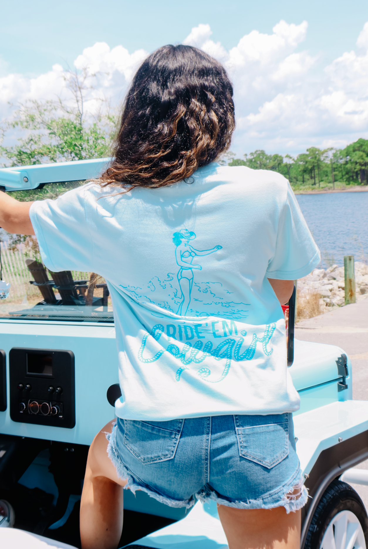 Ride 'Em Cowgirl Tee (LT Blue)