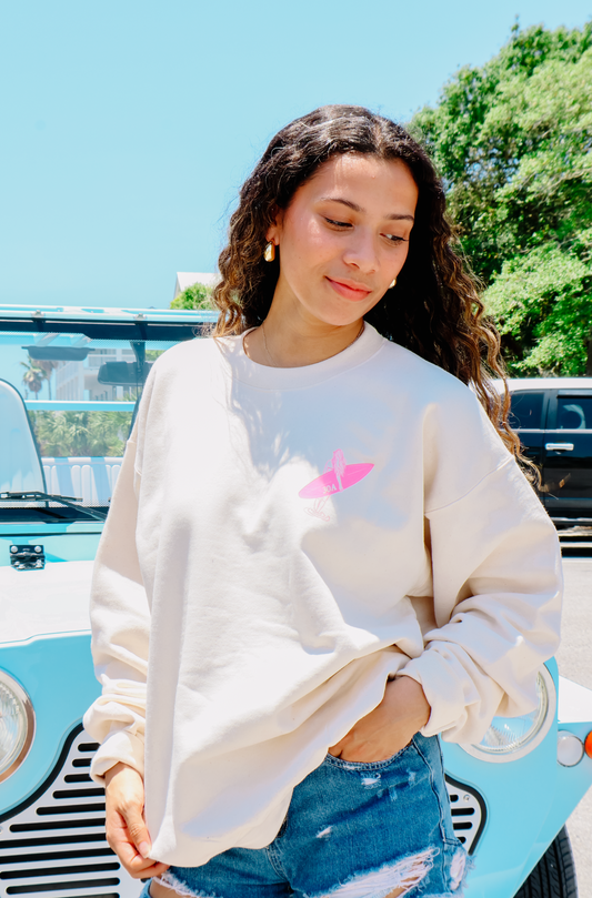 Catch Waves Not Feelings Sweatshirt (Natural)