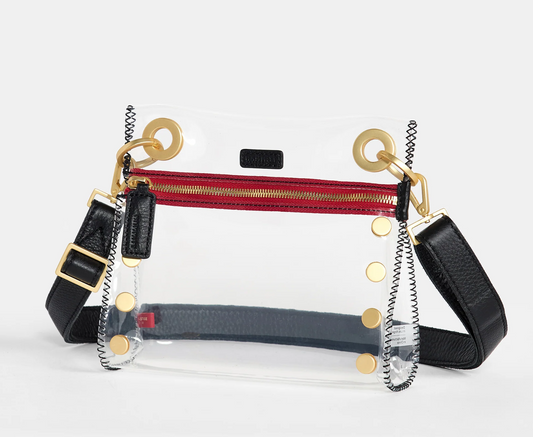 TONY SML - Clear Black/Brushed Gold Red Zip