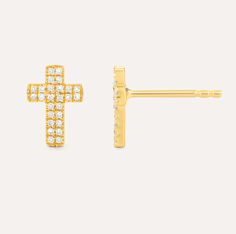 Small Cross Stud Earrings