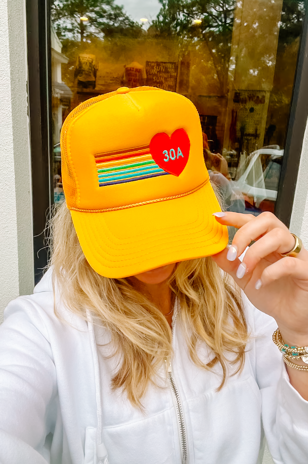 30A Heart Stripe Embroidered Hat