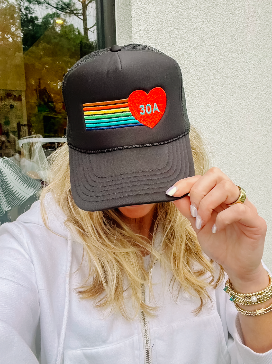 30A Heart Stripe Embroidered Hat