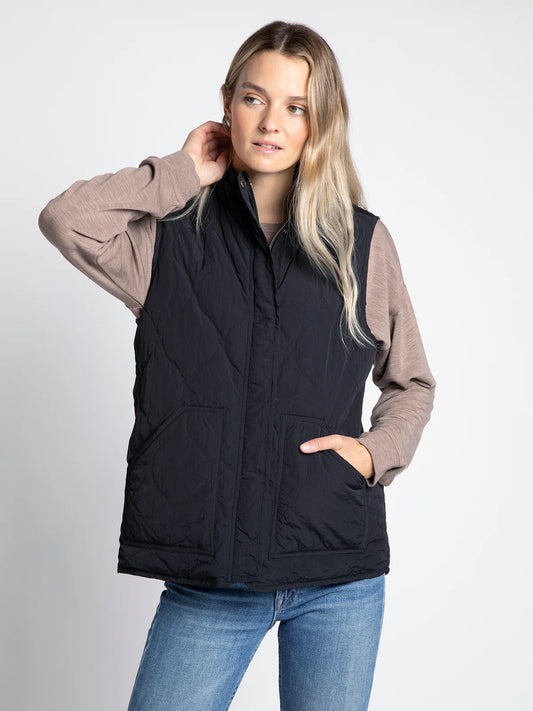 Archer Quilted Vest - Black