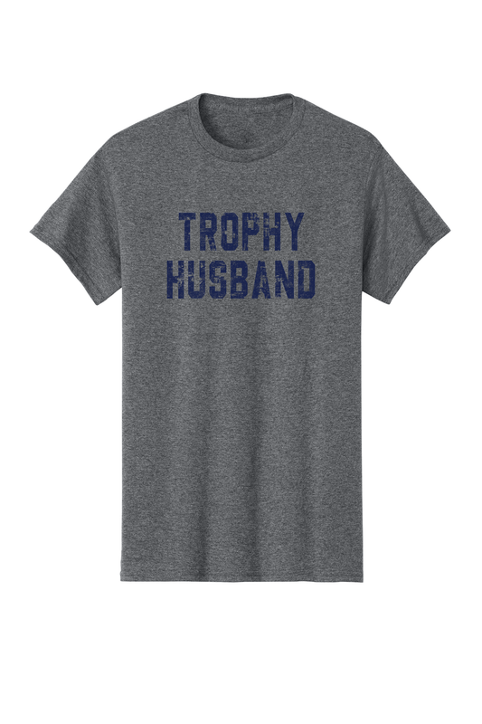 Trophy Husband Tee - Graphite Heather/Navy