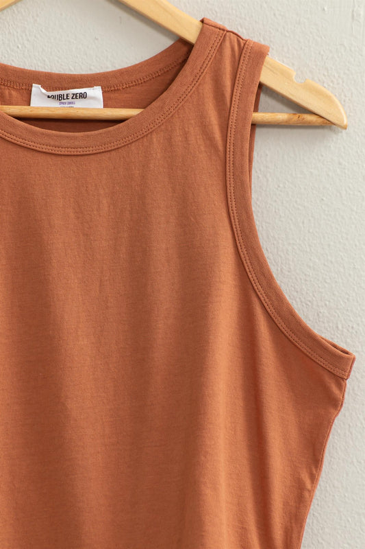 Sleeveless Tank Tee - Baked Clay