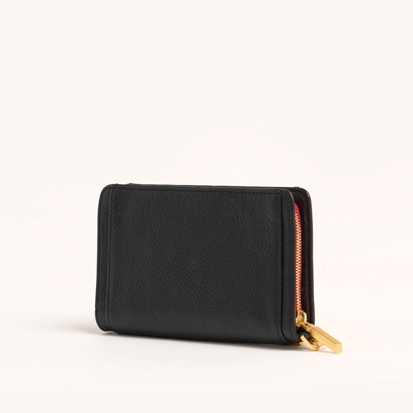 Hammitt Bryant Wallet Black/Brushed Gold Red Zip