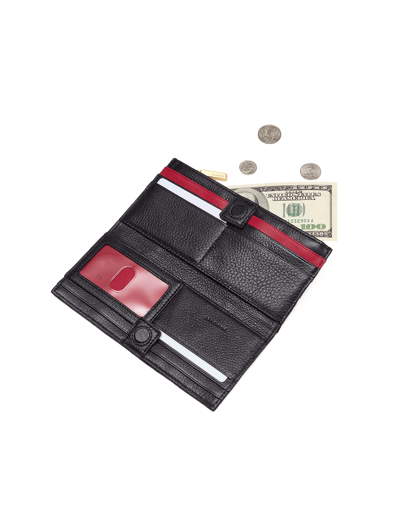 Hammitt 110 North Black/Brushed Gold Red Zip