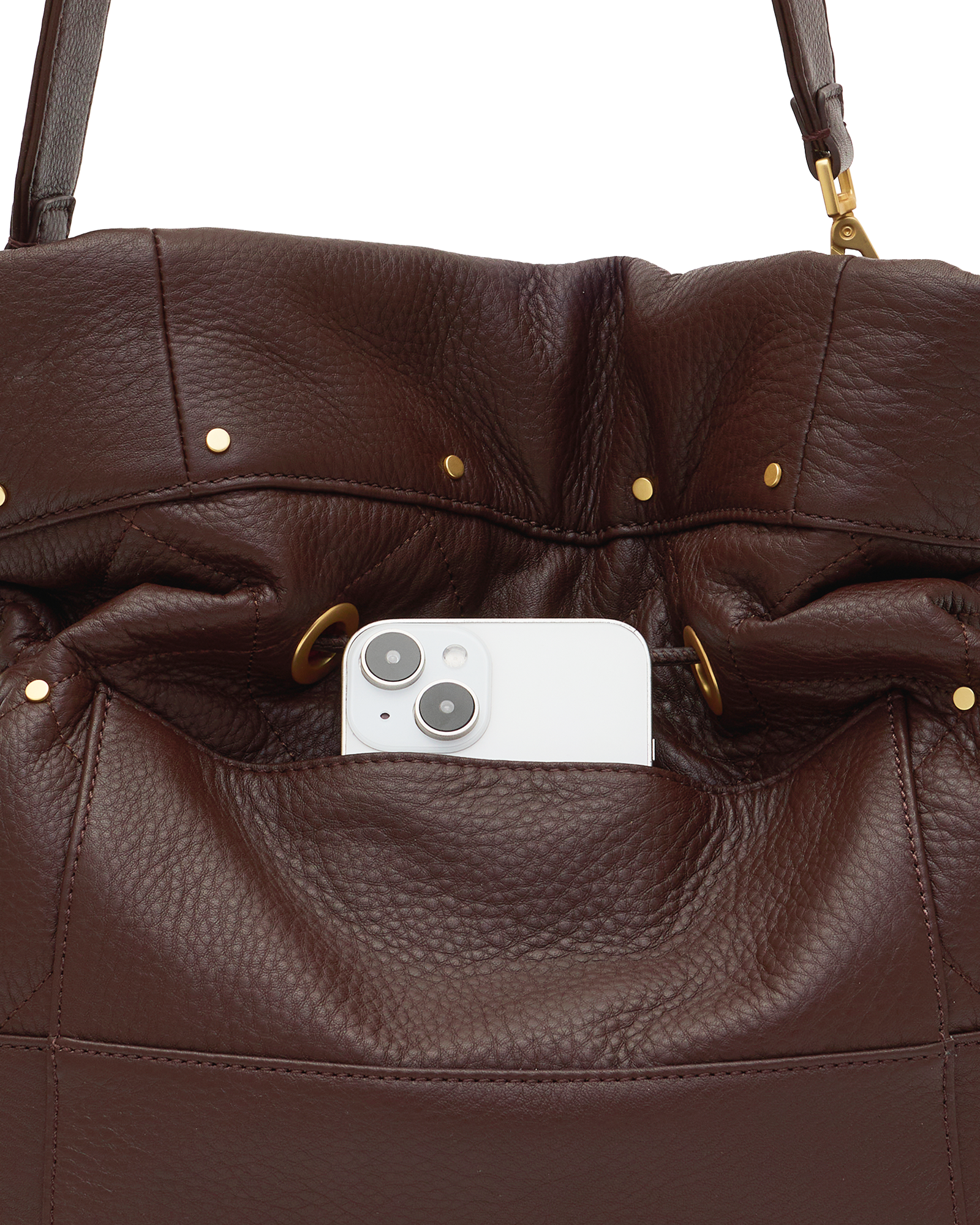 Gianna Lrg Quilted Espresso detail
