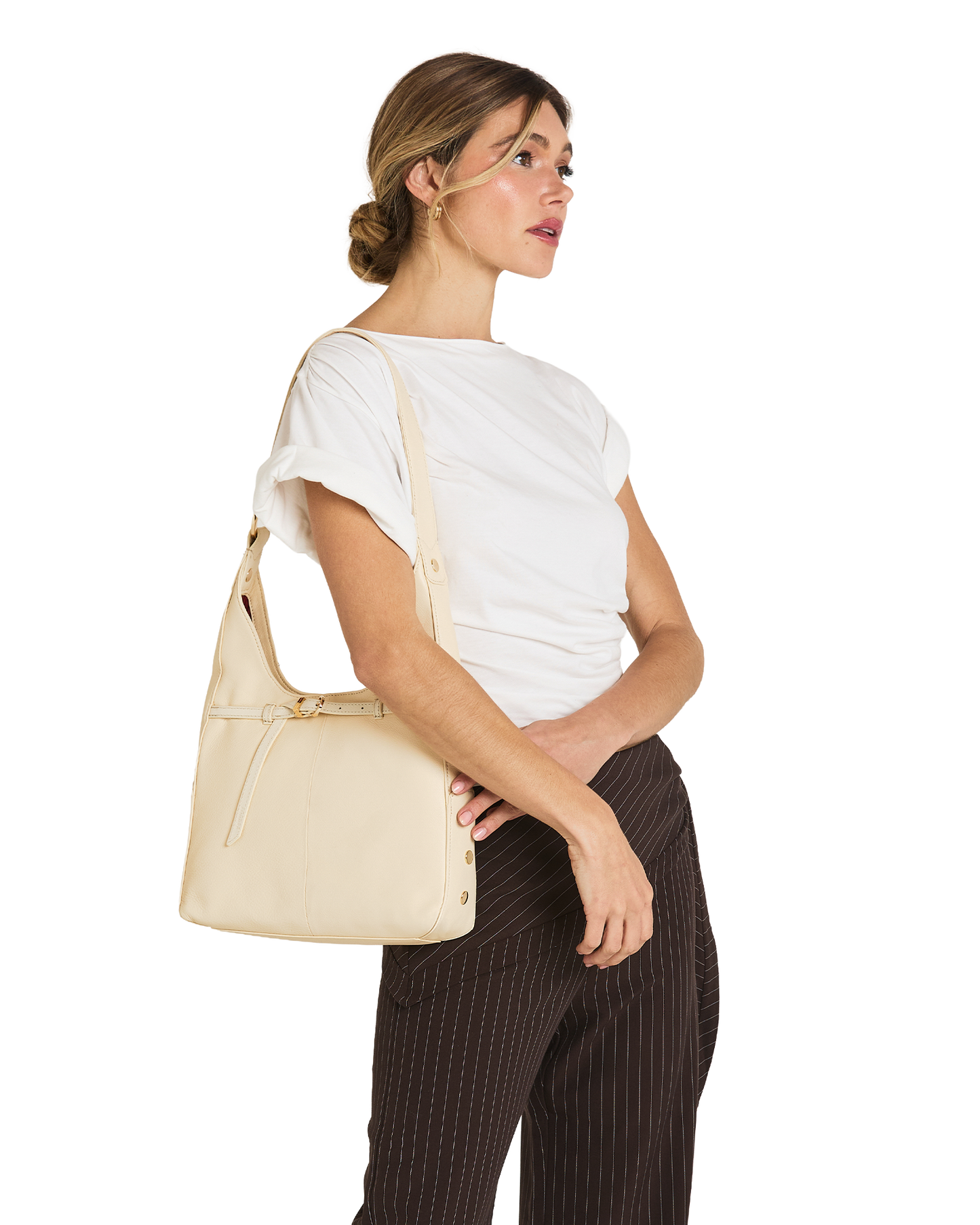 Hammitt Tim Belted Parchment/Gold Med