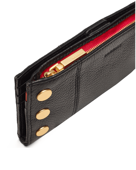 Hammitt 110 North Black/Brushed Gold Red Zip