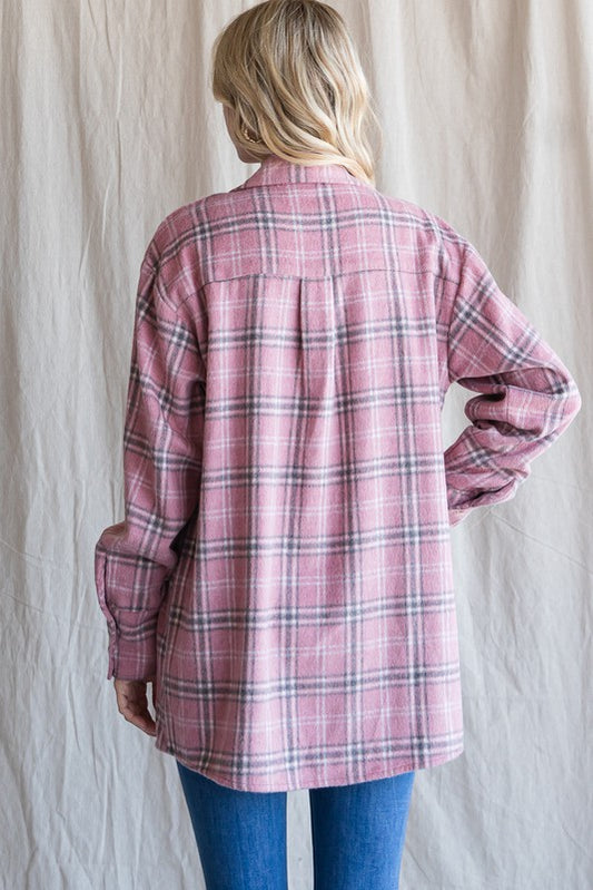 Pink Plaid Shacket
