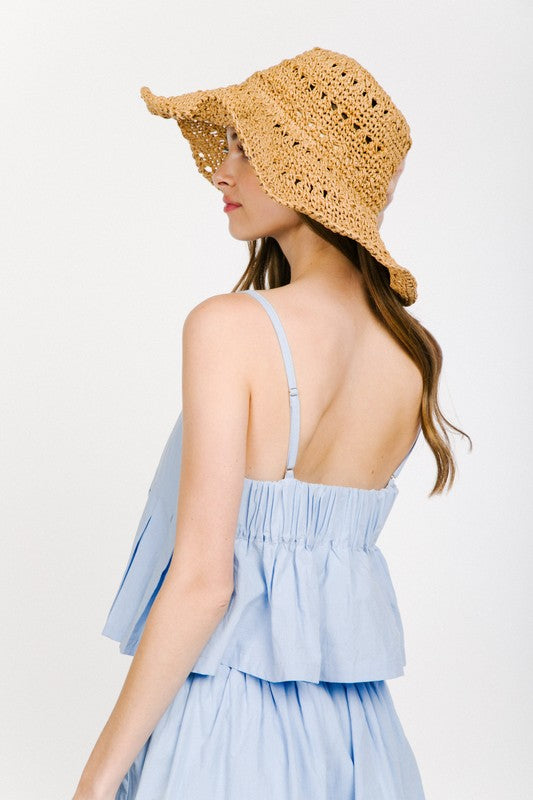 Sami Pleated Crop Top- Sky Blue