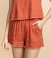 Daisy Fray Edge Short - Rust