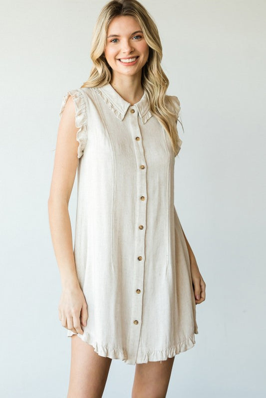 Kelly Ruffle Linen Dress