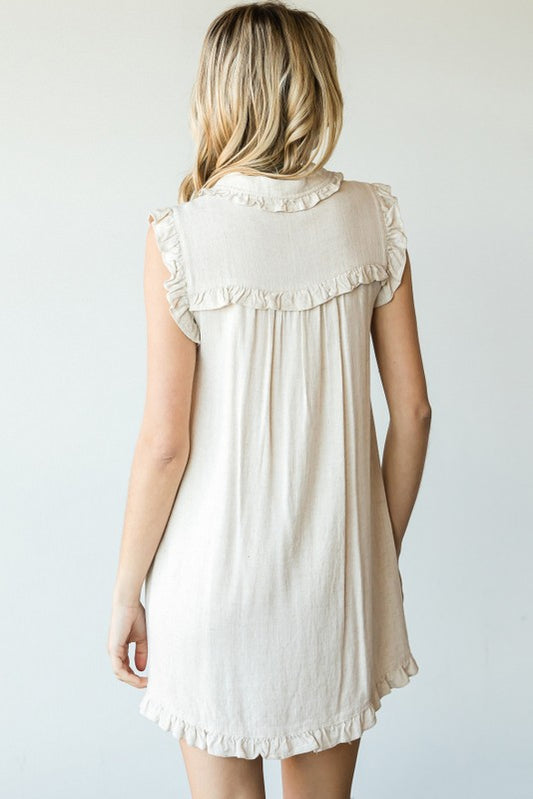 Kelly Ruffle Linen Dress