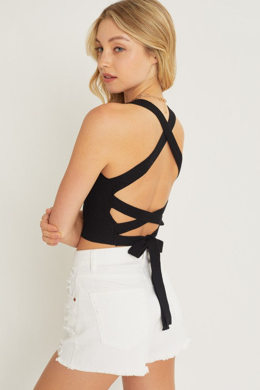 Lauren Tie Top - Black