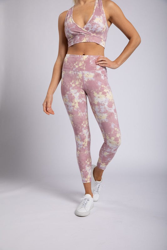 Tie Dye Leggings - Blush
