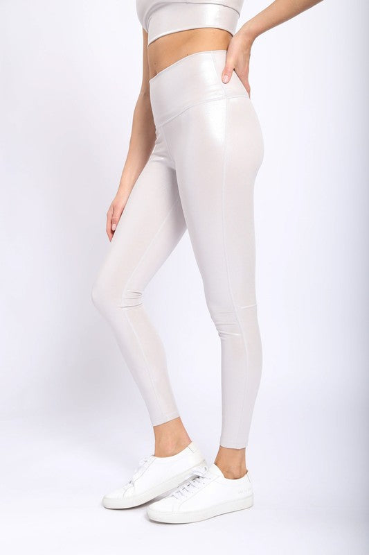 Bronze Pastel Foil Leggings - Grey