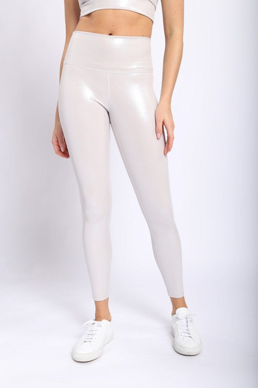 Bronze Pastel Foil Leggings - Grey