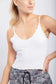 Lettuce Edge Ribbed Tank - White