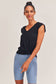 Alexis V Neck Top - Black