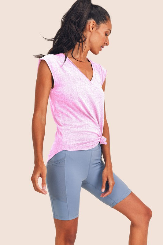 Alexis V Neck Top - Pink