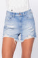 Light Wash Distressed Denim Shorts