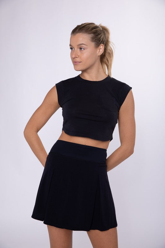 Crop Pocket Tee - Black