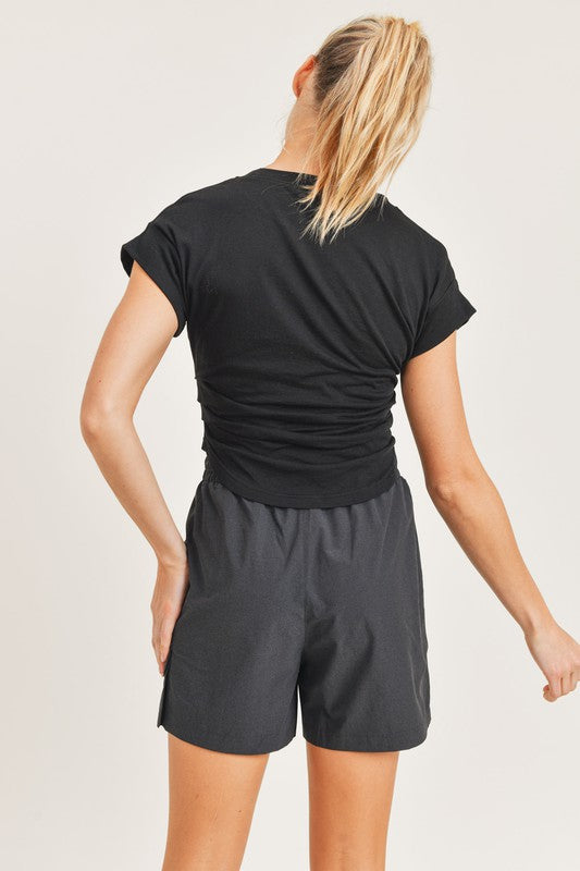 Halle Ruched Top - Black