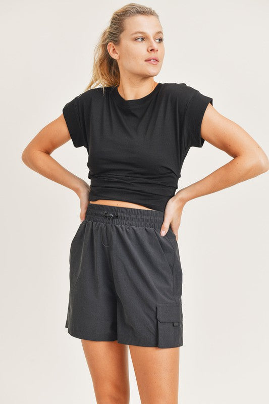 Halle Ruched Top - Black