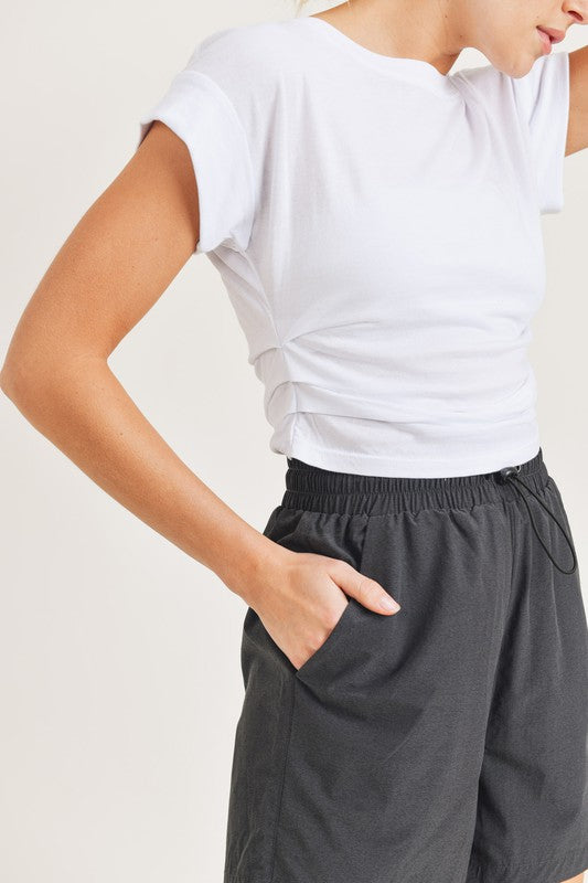 Halle Ruched Top - White