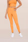 Textured High Waist Leggings - Tangerine