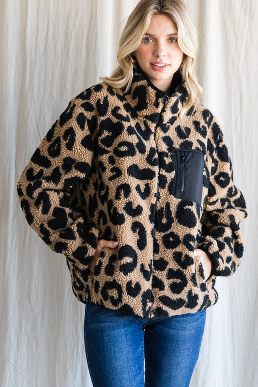 Leopard Sherpa Jacket
