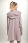 Fleece Lined Open Cardigan Hoodie - Iris