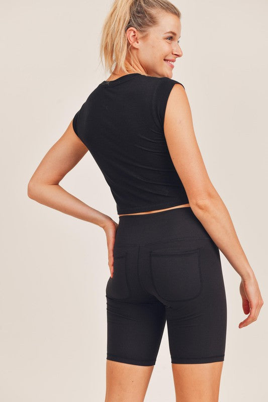 Cinched Side Top - Black