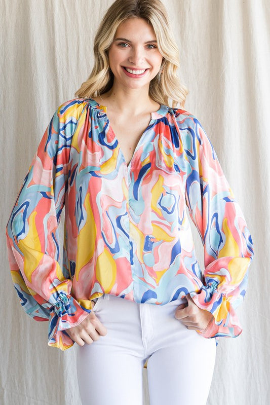 Groovy Blouse - Coral