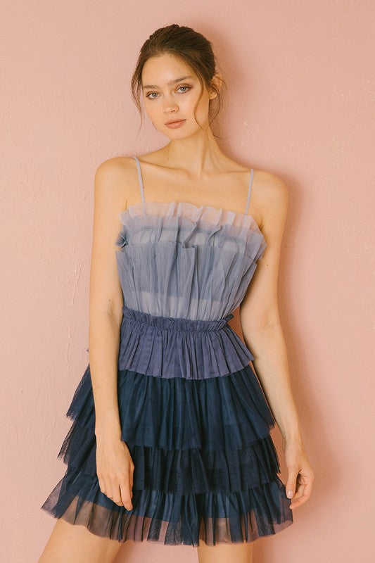 Marvelously Moody Mini Dress - Blue