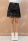 Sequin Mini Skirt - Black