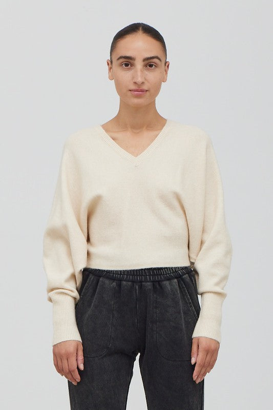 Cropped Dolman Sweater - Ivory