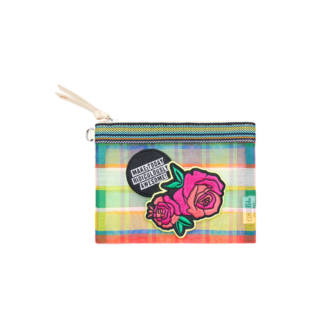 Marcela Patch Mesh Mini Slim Zip Pouch