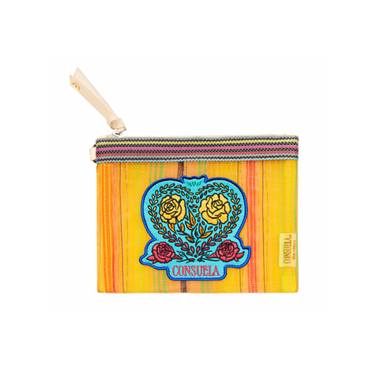 Elena Patch Mesh Mini Slim Zip Pouch