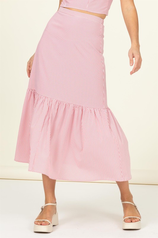 Stripe Maxi Skirt - Red