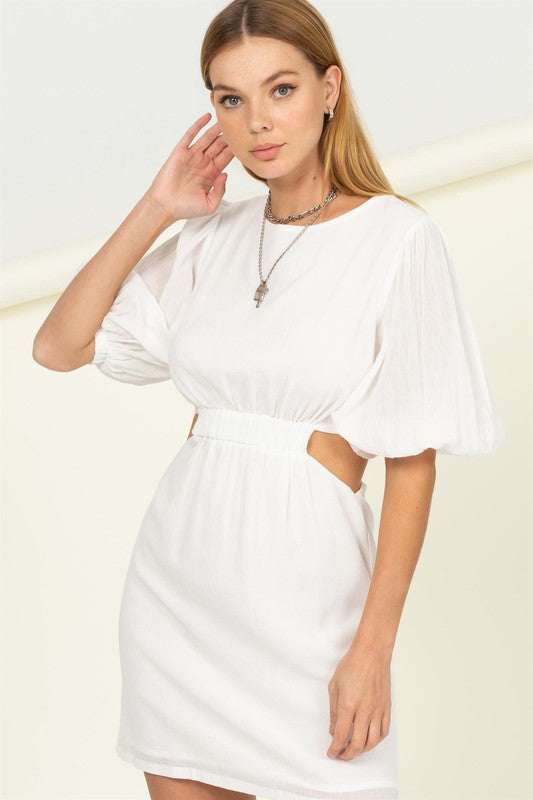 Jessie Puff Sleeve Dress - White