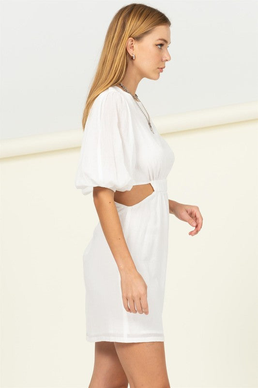 Jessie Puff Sleeve Dress - White