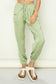 Satin Jogger - Lily Green