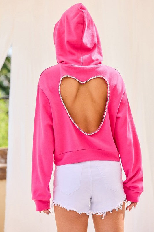 Forever Mine Heart Sweatshirt - Fuchsia