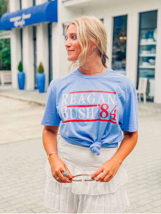 Reagan Bush '84 Tee (Heather Blue)