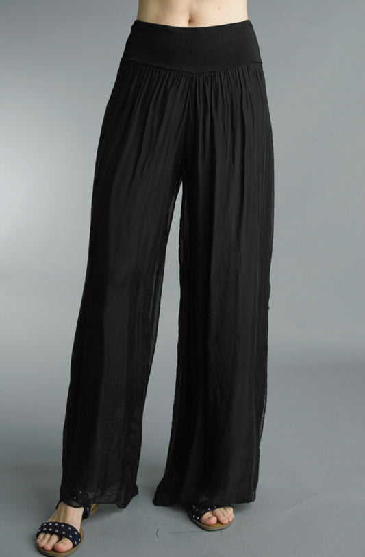 Italian Palazzo Pant - Black