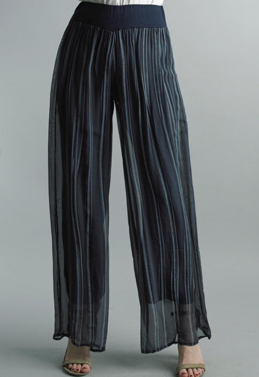 Italian Palazzo Pant - Navy