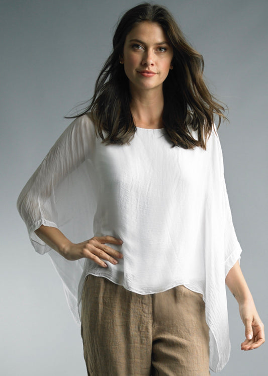 Italian Silk Top - White